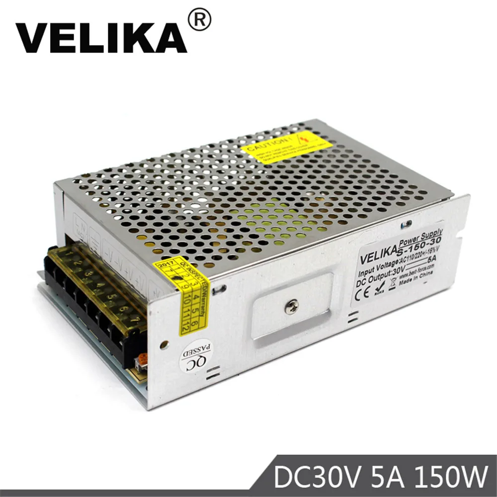 

Best quality 30V 5A 150W Switching Power Supply 110V 220V AC-DC SMPS Driver For 3D Printer Repeater VHF Ham Radio Stepper Motor