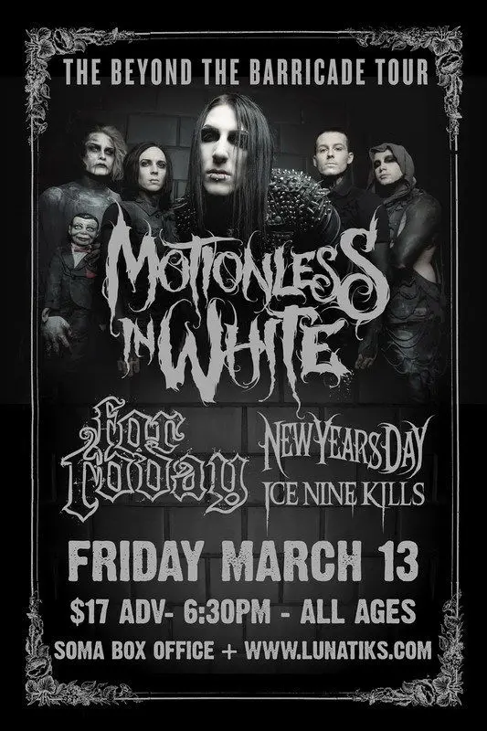 002 Motionless in White Gothic Metalcore Music Band Chris 14 &quotx 21&quot постер|poster band|chrisgothic poster |