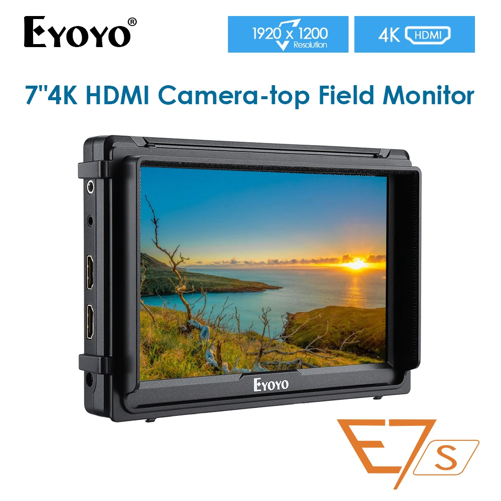 

E7S 7" Inch Black 7 Inch Utra Slim IPS Full HD 1920x1200 4K HDMI On-camera Video Field Monitor for Canon Nikon Sony DSLR Camera