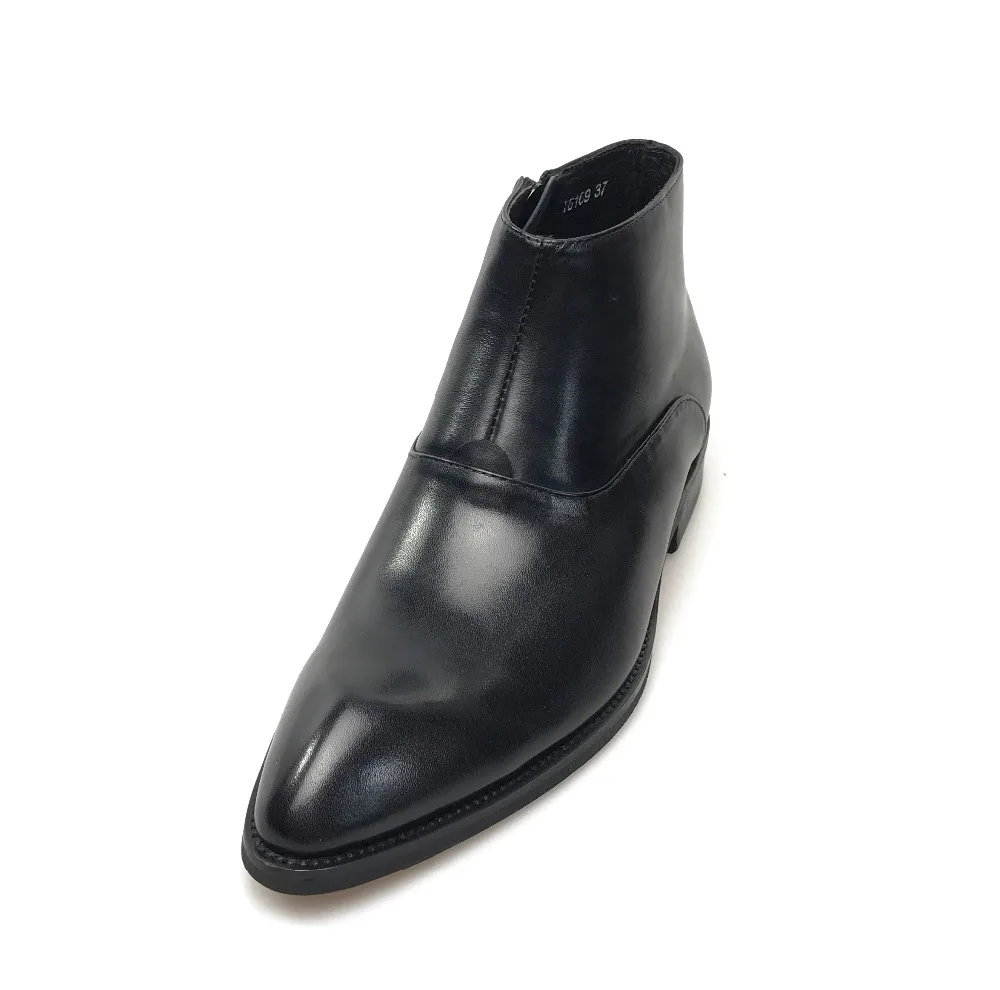 Grimentin/крутые мужские ботильоны на молнии; черная деловая обувь из натуральной кожи