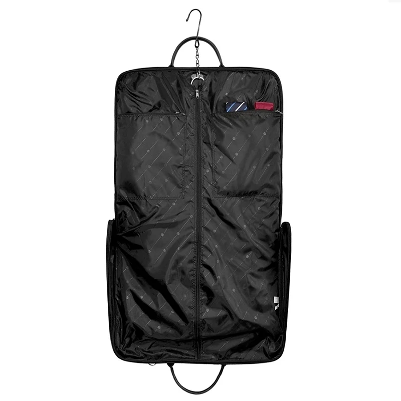 BAGSMART Waterproof Black Zipper Garment Bag With Handle Clamp Dress Suit Bag Men Business Garment Bag Travel Bag For Suit
