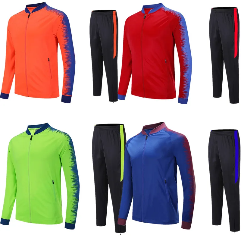 

2018 adult young boys soccer training pants jerseys track suit jogging survetement soccer sports jackets 18 19 high quality 6809