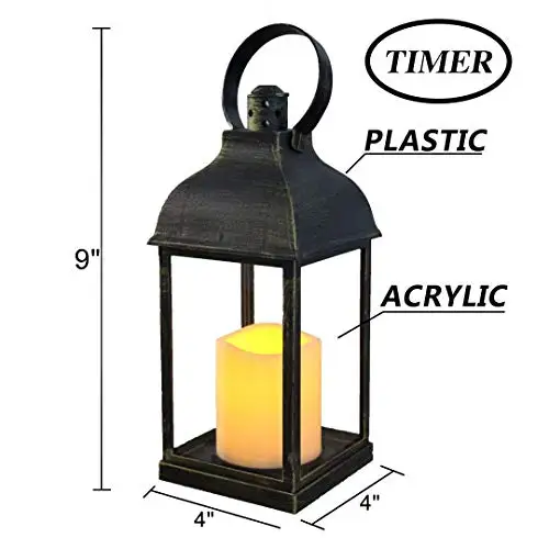 Wralwayslx Decorative Lanterns With Flameless Candles With Timer