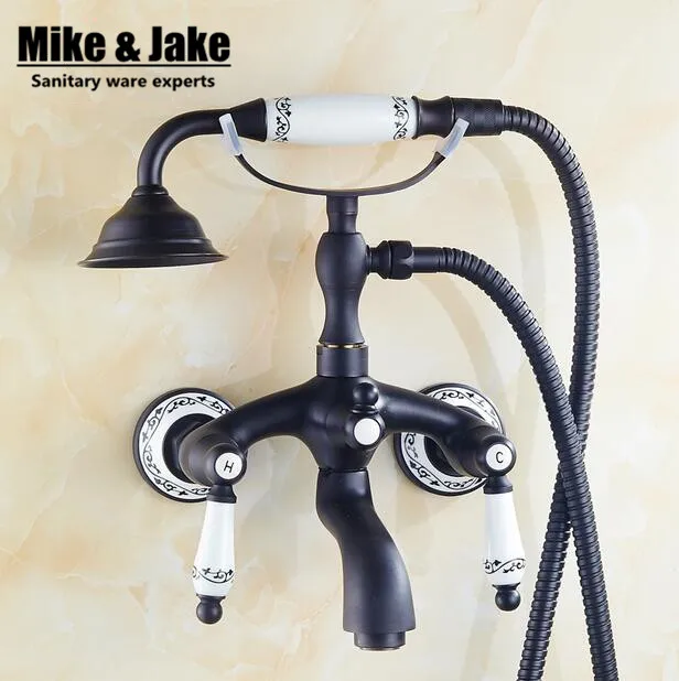 Black brone bath faucet shower mixer porcelain shower faucet bathroom