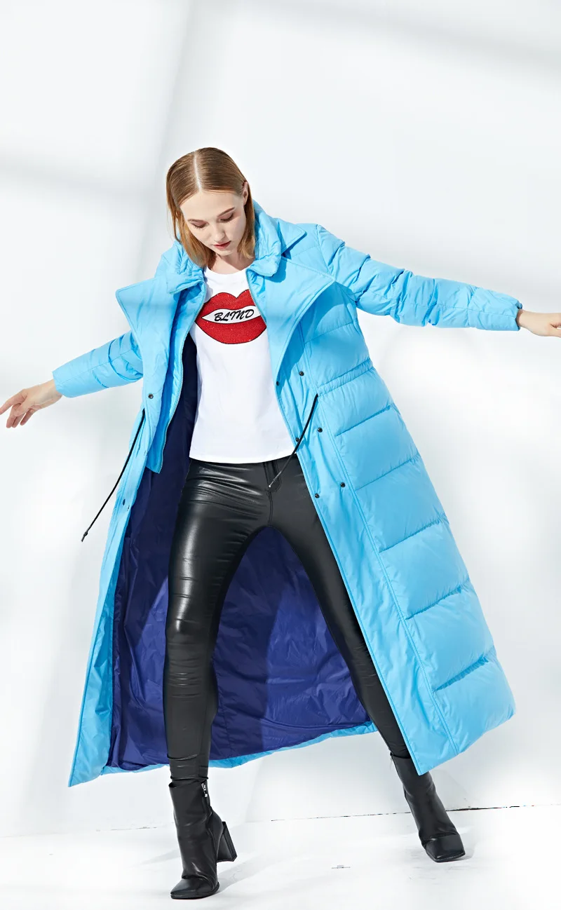 Evafreedom Winter New arrival False Twinset Blue Down Jackets Woman 181219