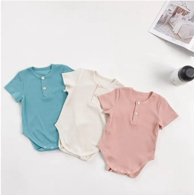 

2019 Wholesale Baby Girls Boys Romper Summer Cotton Baby Jumpsuits 0-2t PT227