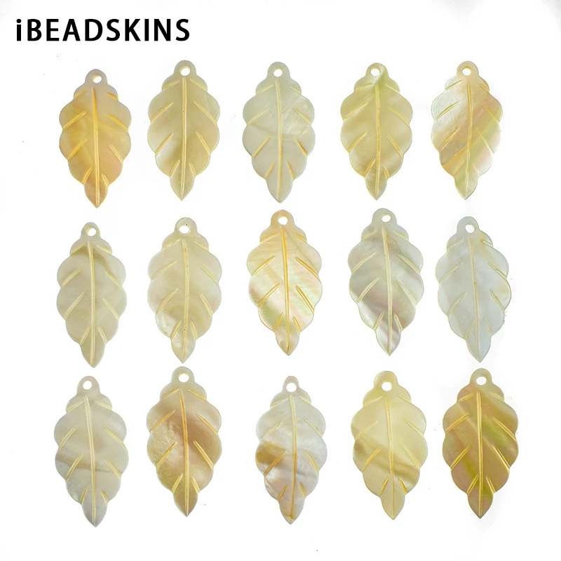 

New arrival! 36x18mm 50pcs/lot shell leaf-shape charms for Stud earring/earrings accessories/Earring parts