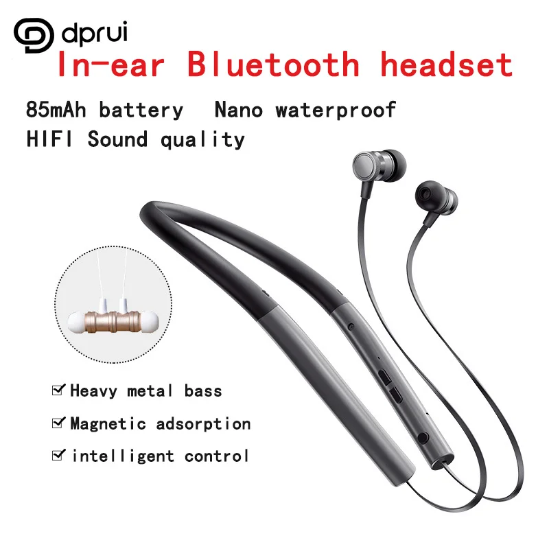 Dprui беспроводные наушники Bluetooth гарнитура Магнитная Адсорбция с микрофоном для