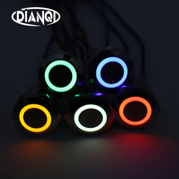 

19mm Waterproof stainless steel Push Button Switch domed Momentary 1NO ring illumination Car press button 19HX.F.K4