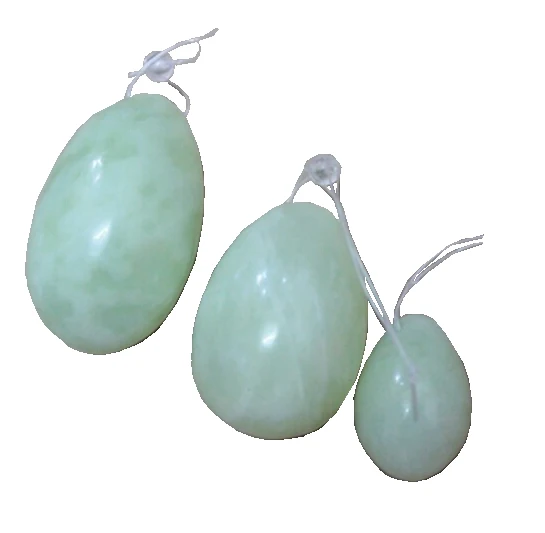 

Jad e Egg for Women Kegel Exercises Set of 3 with Instructions,Pre-drilled 100% Natural Jad e Yoni Weight Stone Pendium