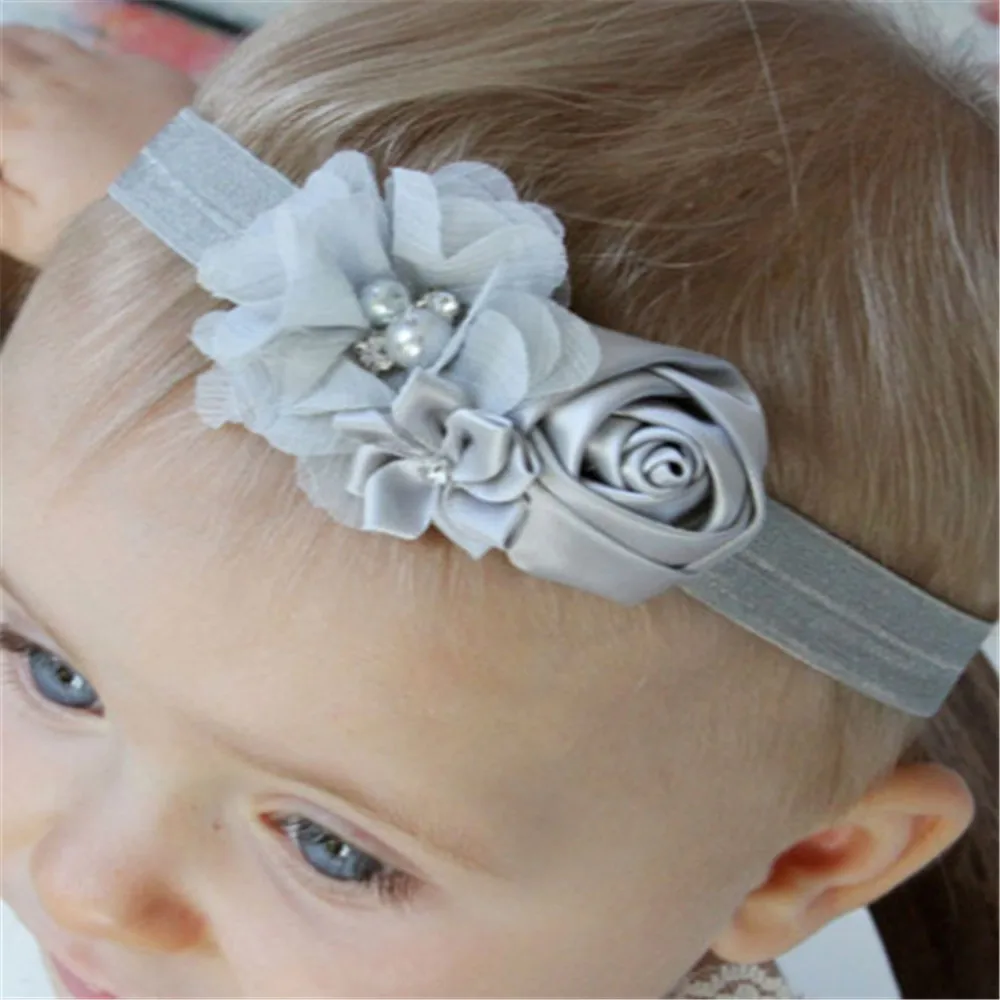 Fancy Kids Headband European American Style Korean Mesh Elastic Children s Hairband Baby Colorful Flower Cute