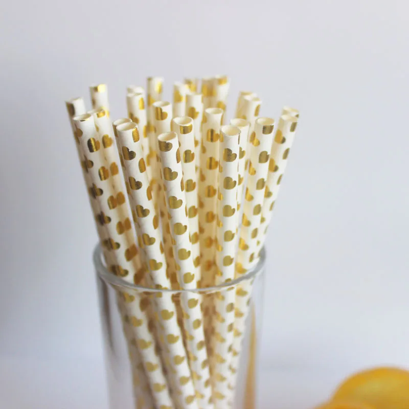 

125pcs/lot High Quality Metallic Creative Drinking Straws Heart Retro Vintage Party Birthday Wedding Christmas Foil Paper Straws