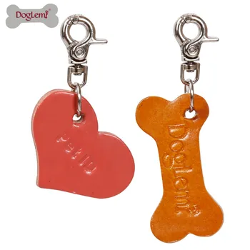 

Dog ID tag Silent Geniue Leather Pet Address Tag