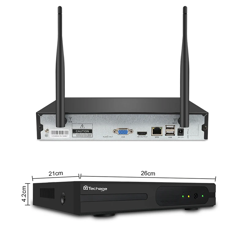 Techage Plug and Play 4CH 1080P HD Wireless NVR Kit P2P 720P 1MP Indoor Outdoor IR Night Vision Security Camera WIFI CCTV System