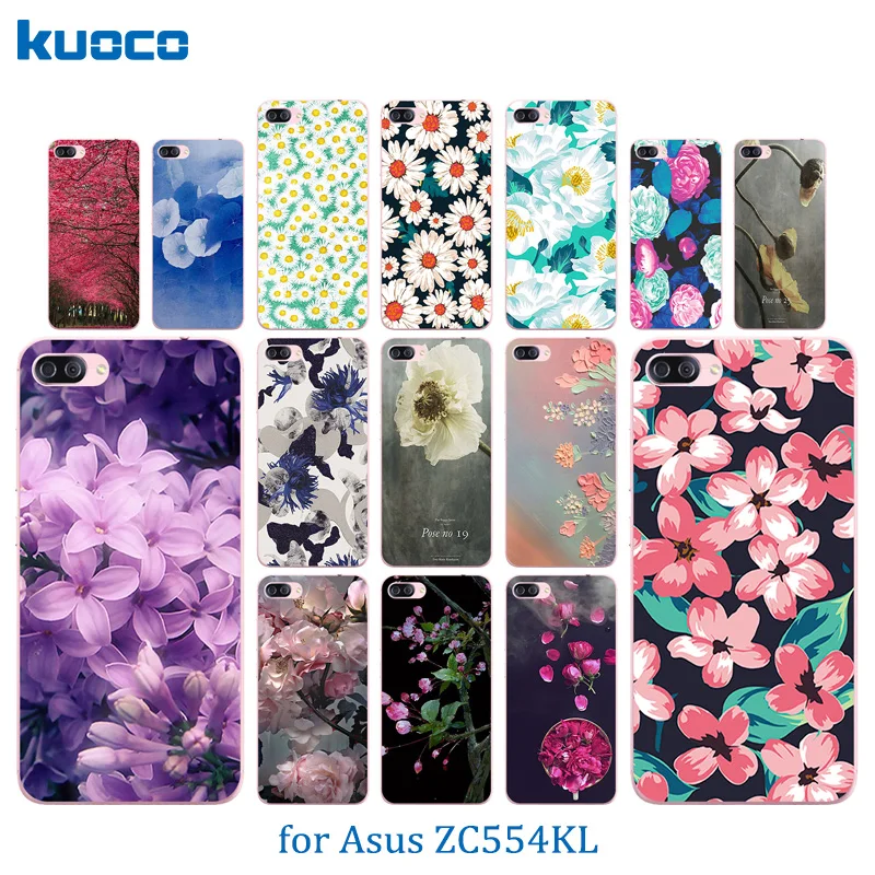Luxury Flexible For Asus ZenFone 4 Max ZC554KL Blossom Pattern Back Cover Soft TPU Silicone Matte Protect Phone Case Clear Shell |