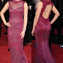 Платья знаменитостей oscars платья Элегантные Русалка с рукавами-крылышками, с аппликацией в Пол Вечерние платья выпускного вечера