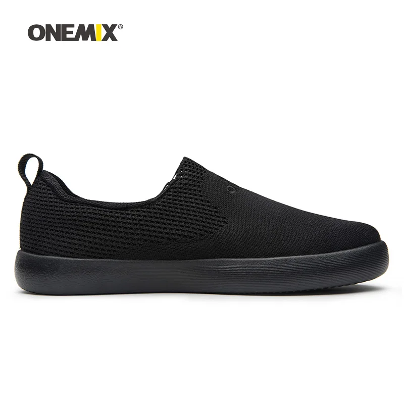 Onemix الرجال التزلج أحذية النساء الانزلاق على أسود حك مصمم الكلاسيكية لوح التزلج أحذية رياضية في الهواء الطلق الركض المشي المدربين