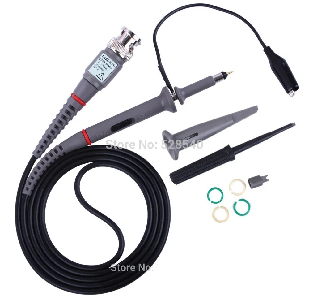 

Free shipping 1pcs New 1 x10 1:10 P6020 20MHz Oscilloscope Clip Probe