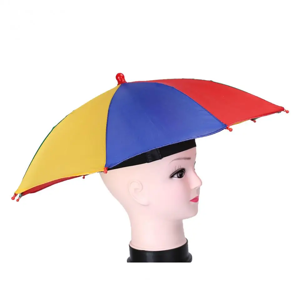 

Umbrella Hat Sun Shade Camping Fishing Hiking Beach Head Umbrella Cap Women Men Kids 8 Steel Rib Sun Rain Umbrellas Hat Cap