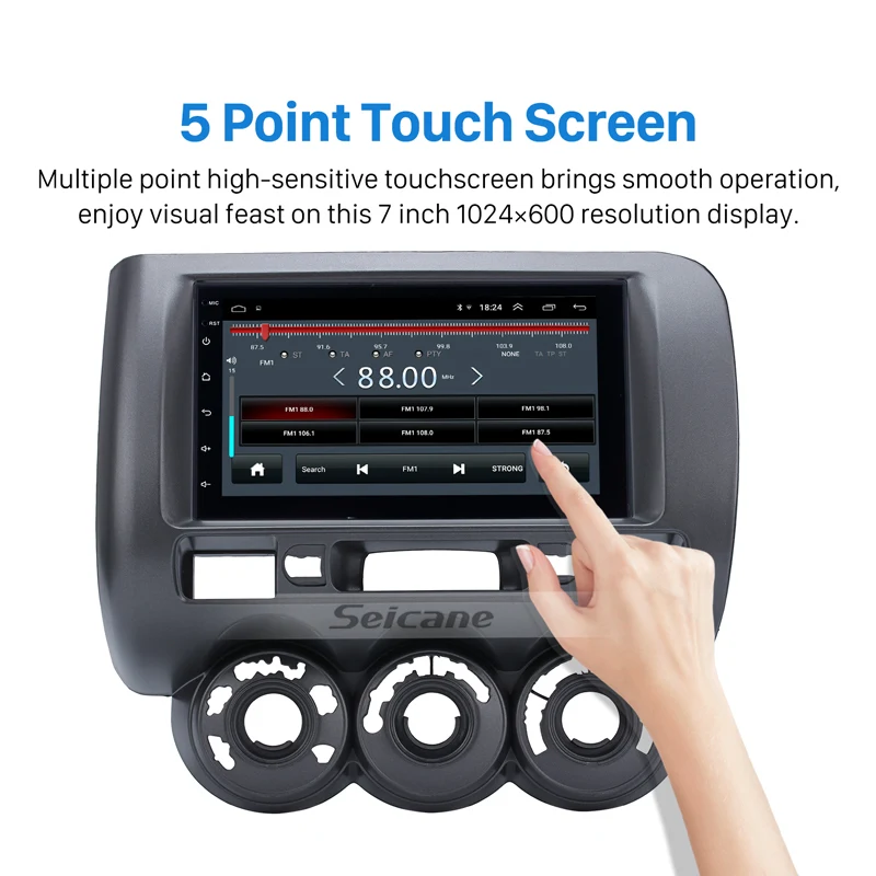 Seicane автомобильный 2Din Android 8,1 HD " Радио Wifi gps головное устройство для HONDA Jazz 2002 2003 2005-2008(ручной AC, RHD) мультимедийный плеер