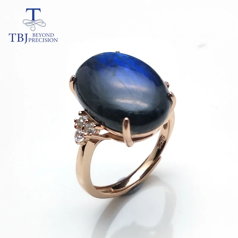 

TBJ,Labradorite rings 100% natural big size gemstone oval 13*18mm 925 sterling silver fine jewelry for women with jewelry box