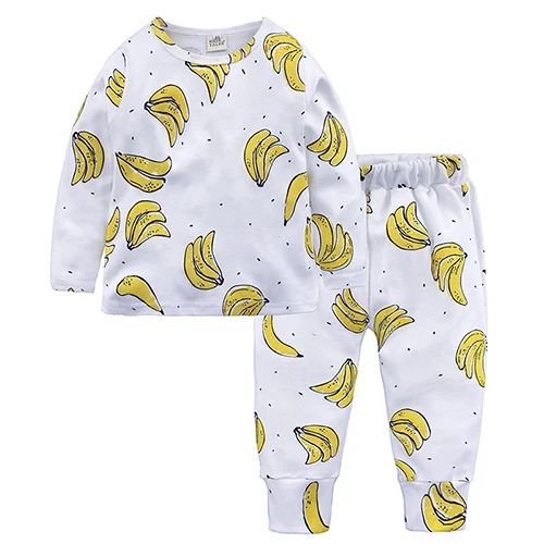 Kids Boy Autumn Pyjamas Children Fruit Pyjamas Cartoon Apples Orange Boy Pajamas Child Sleepwear Nightwear MCC036 9