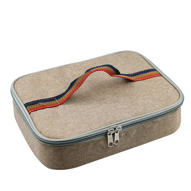 TANGIMP Portable Thermal Insulated Cooler Bags Flat Rectangle Lunch Bag