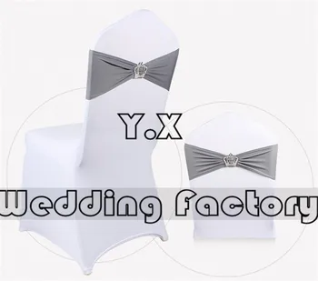 

Nice Looking 50pcs wedding White Lycra Spandex Chair Cover With 50pcs Spandex Lycra Band \ Chair Sashes