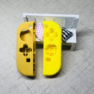 Силиконовый чехол Pikachus Eevee Joycon Thumstick Grips cap для Nintendo switch NS Console, Жесткий Чехол для хранения+ папка-подставка - Цвет: Joycon Silicone case