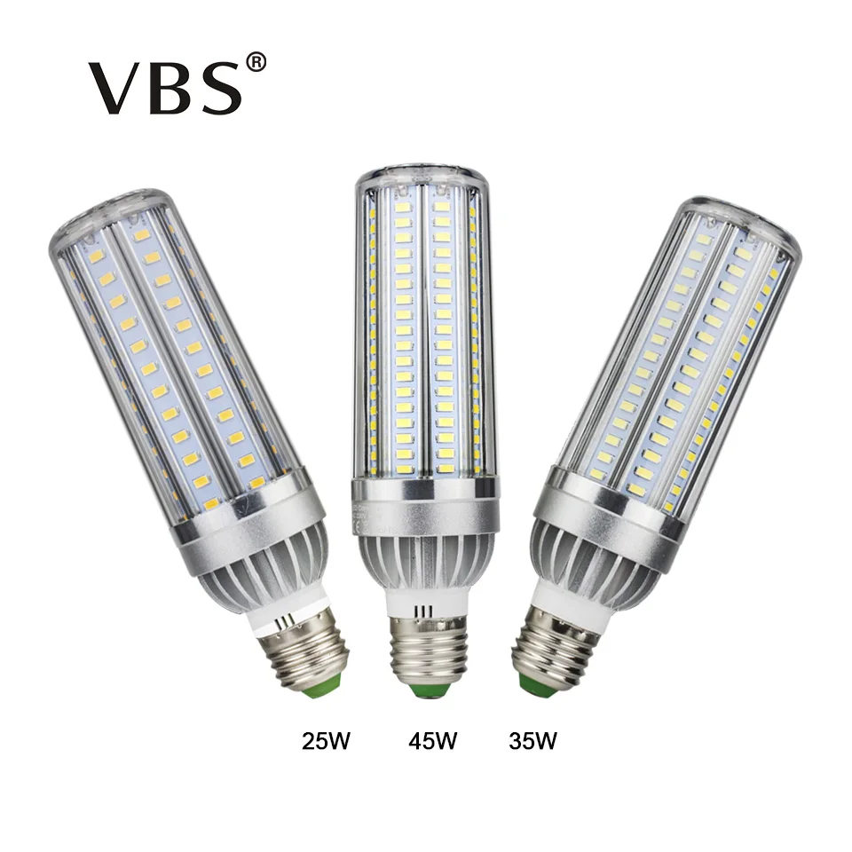 

Full Aluminum Cooling E27 25W 35W 45W LED Corn light lamp No Flicker AC85V-265V 5730SMD LED Spotlight Bulb With Fan Cooling