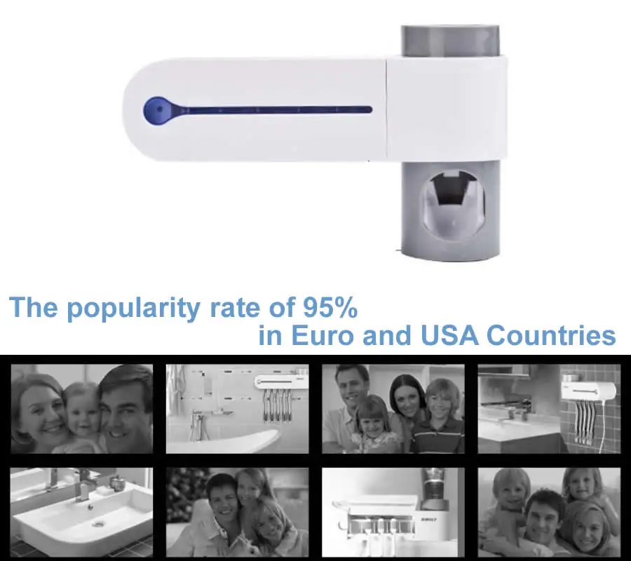 Мох с антибактериальным покрытием UV светильник ультрафиолетового Зубная щётка стерилизатор Автоматический Диспенсер зубной пасты, для зубной щетки держатель Очиститель