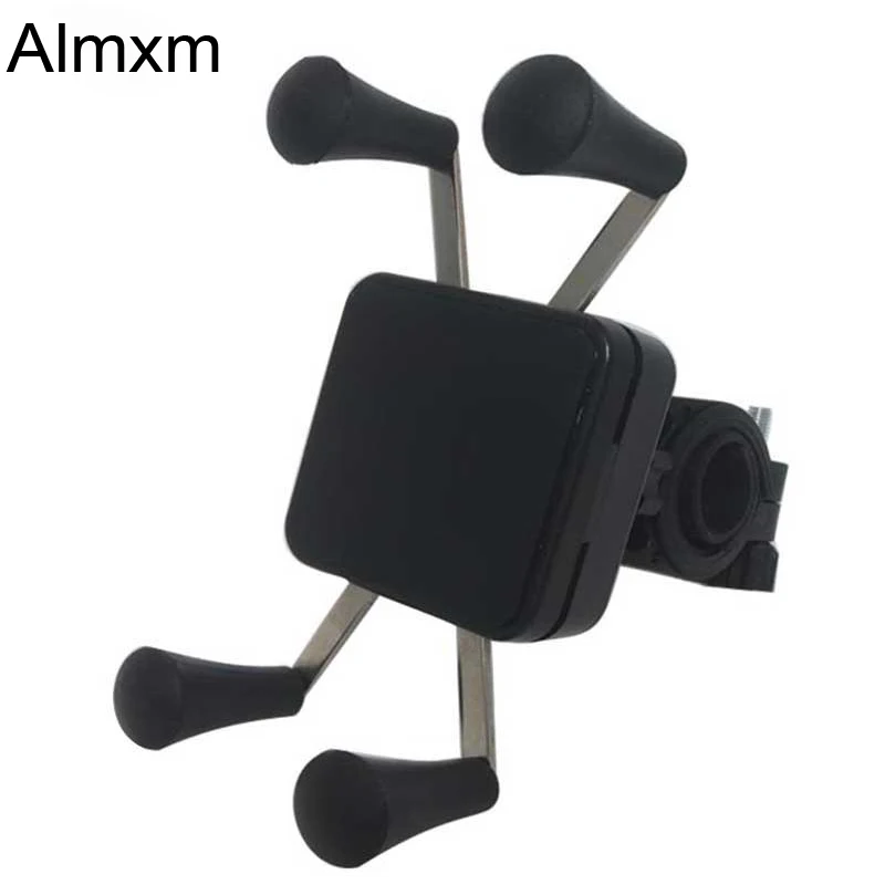 Almxm Универсальный вращающийся 360 градусов X-Grip зажим Крепление для велосипеда велосипедный держатель для телефона Подставка для мобильного телефона iPhone - Цвет: black