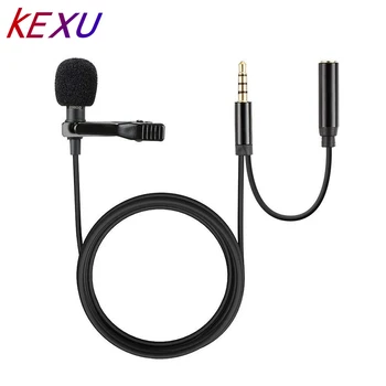 

USB Lavalier Lapel Microphone Clip-on Cardioid Condenser Computer mic Plug and Play USB Microphone with Sound Card for PC Mac