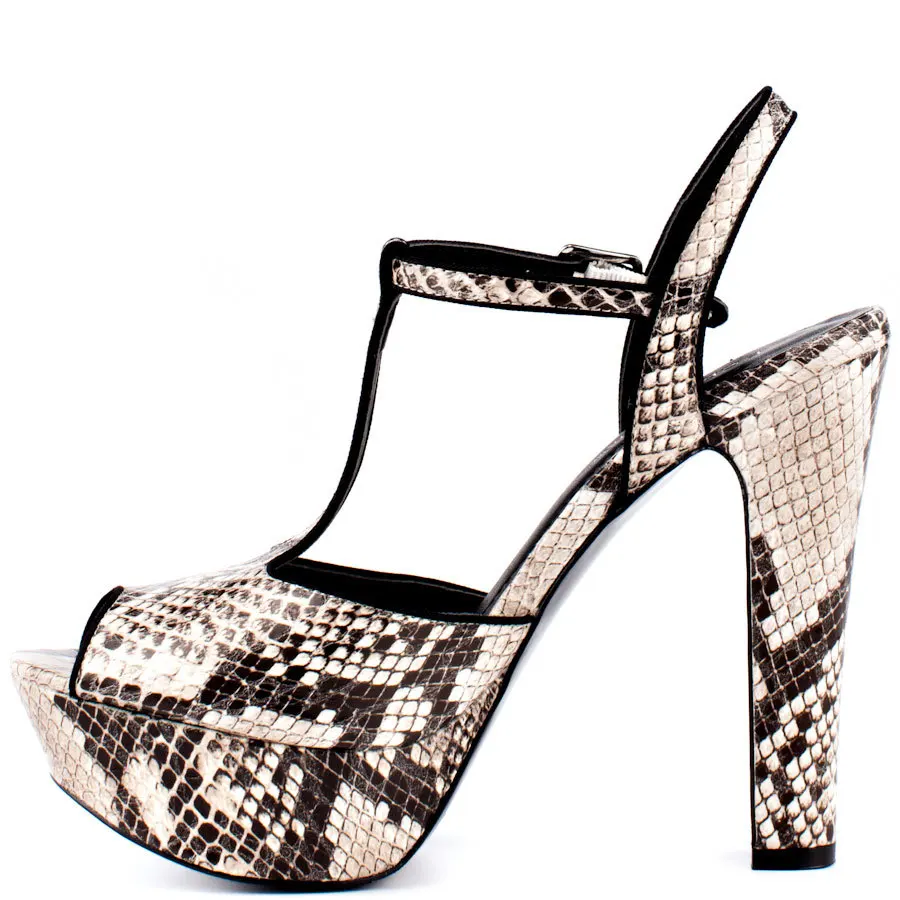 

Snakeskin T-strap Platform Square High Heel Ankle Strap Women Sandals 2015 Handmade Zapatos Mujer Open Toe Made-to-order