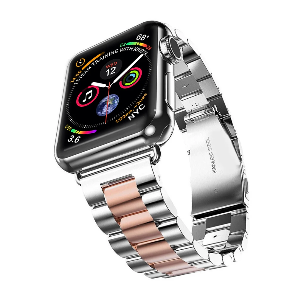 Ремешок из нержавеющей стали для Apple watch 4 5 44 мм 40 мм aplle watch 42 мм 38 мм Iwatch 5 4 3 2 браслет аксессуары для часов