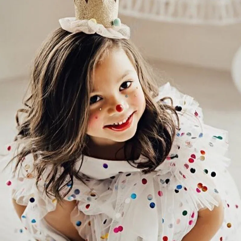 Kids Baby Colorful Sequins Dot Dress Infant Girl Pageant Party Birthday Tulle Tutu Dress Princess Summer Sundress Clothes (1)