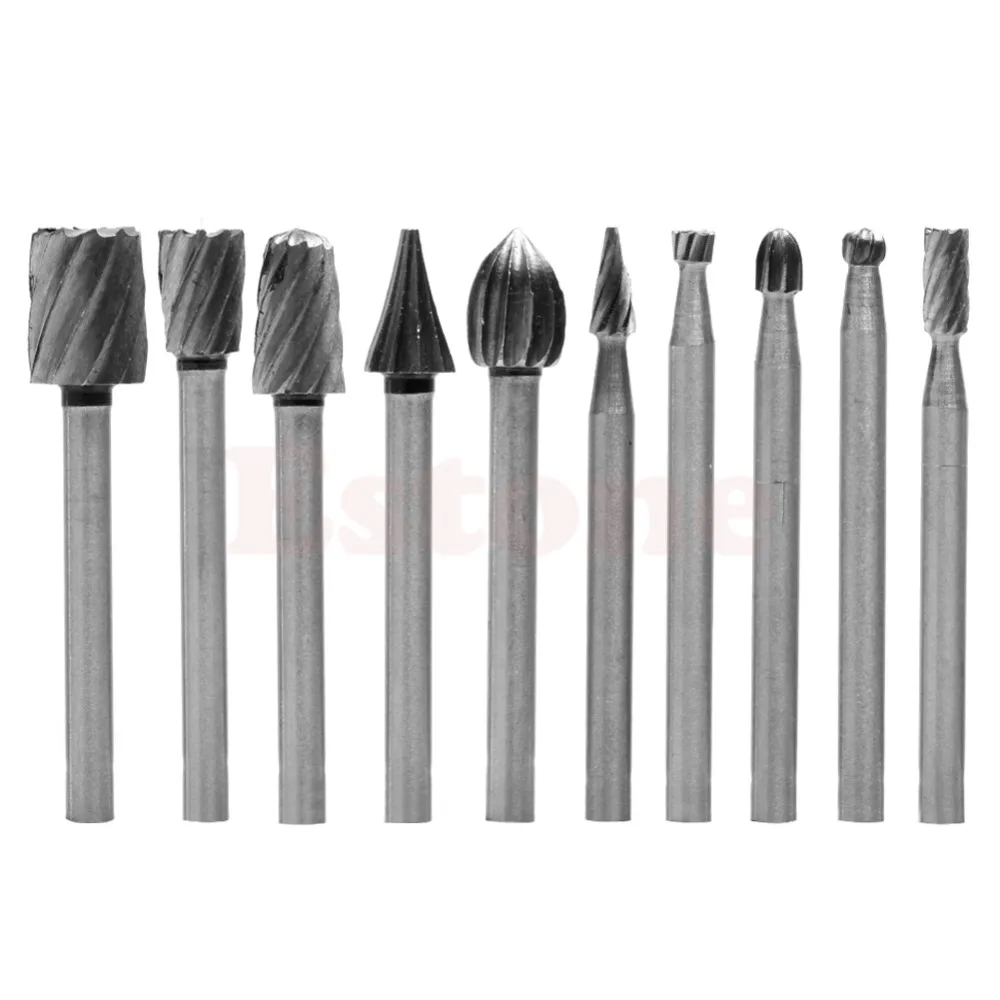 

10PC/Set Rotary File Electric Grinding Polishing Head Engraving Cutter Wood Tool New 2017