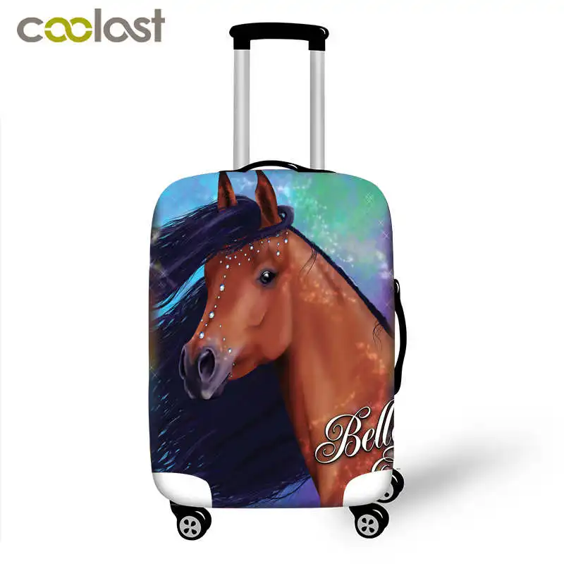 3D лошадь Печать багажа защитный чехол для 18-32 дюймов багажа эластичный чехол для чемодана аксессуары для путешествий Толстая накидка сумки для путешествий - Цвет: pxtm19
