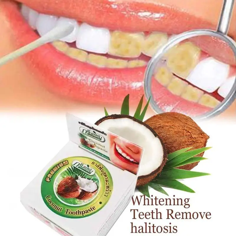 

10g Natural Coconut Thailand Toothpaste Teeth Whitening Tooth Powder Herbal Clove Toothpaste Mouthwash Tooth Paste ZYG1976