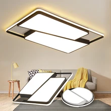Круглый/квадратный светодиодный потолочный светильник для гостиной, спальни, дома, белый и черный железный+ акриловый современный светодиодный потолочный светильник