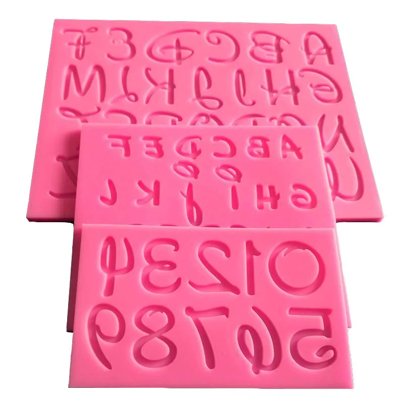 New Arrival 3pcs Letter Alphabet 3D Silicone Cake Mold Fondant Molds ...