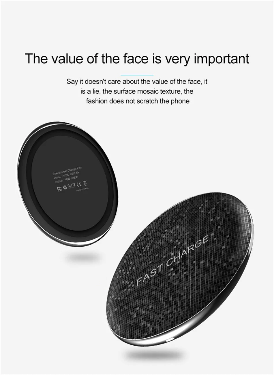 !ACCESS 10W Fast QI Wireless Charging Pad For iPhone X 8 Plus Samsung Galaxy S6 S8 S7 Note 8 Mobile Ultra-thin Wireless Charger (7)