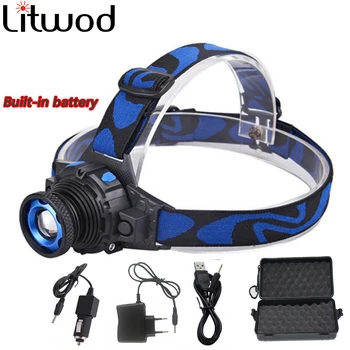 

Litwod z30 Cree Q5 Led Bright Headlamp Head Light Head Flashlight LED Headlight Build-in Rechargeable Battery Head Lamp Zoomable