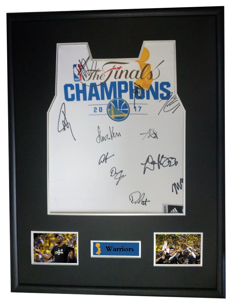 

Klay Thompson Kevin Durant Stephen Curry signed autographed basketball shirt jersey come with Sa coa framed Warriors