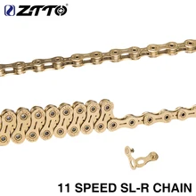 ZTTO-chaîne de vélo SLR, 11 vitesses ultraléger, Durable, doré, pour vtt, VTT, 11 vitesses