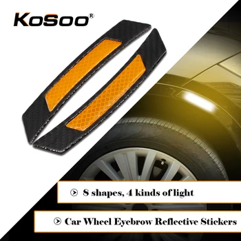 

KOSOO Car Reflective Strip Sticker Warning Wheel Rim Eyebrow Safety Warning Light Reflector Protective Car-Styling For Focus 2