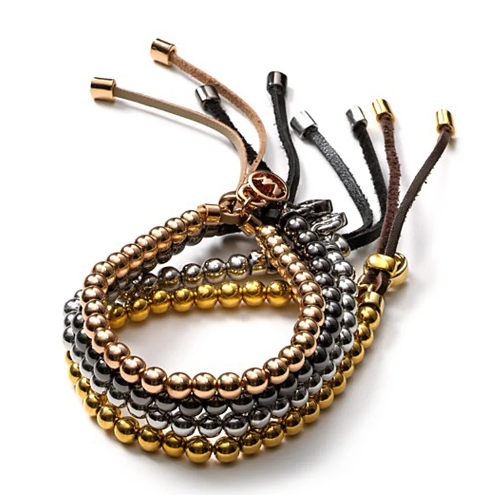 European Black Bead Bracelet Fashion Jewelry 2019 Men 6mm Round Beads