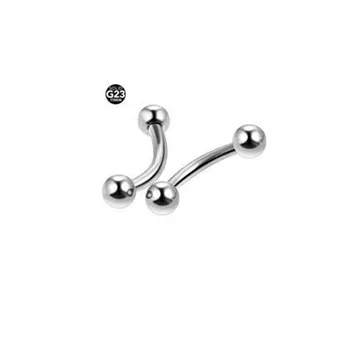 

F136 Eyebrow Barbell Piercing Curved Barbell Eyebrow Bar Titanium Body Piercing Jewelry 100pcs