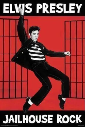 ELVIS PRESLEY - JAILHOUSE ROCK THE KING MUSIC SILK постер декоративная стена paint 24x36 дюймов | Дом и сад