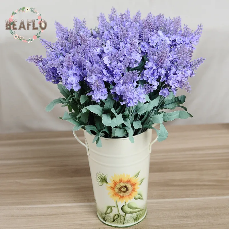 4PC 10 Heads Artificial Lavender Silk Flower Wedding Floristry Flower
